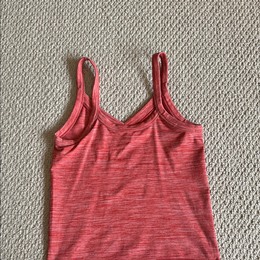 Athleta Red Ribbed Tank Top - Picture 3 of 4